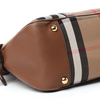Burberry Derby Calfskin House Check Medium Milverton Satchel Tan 6 of 15