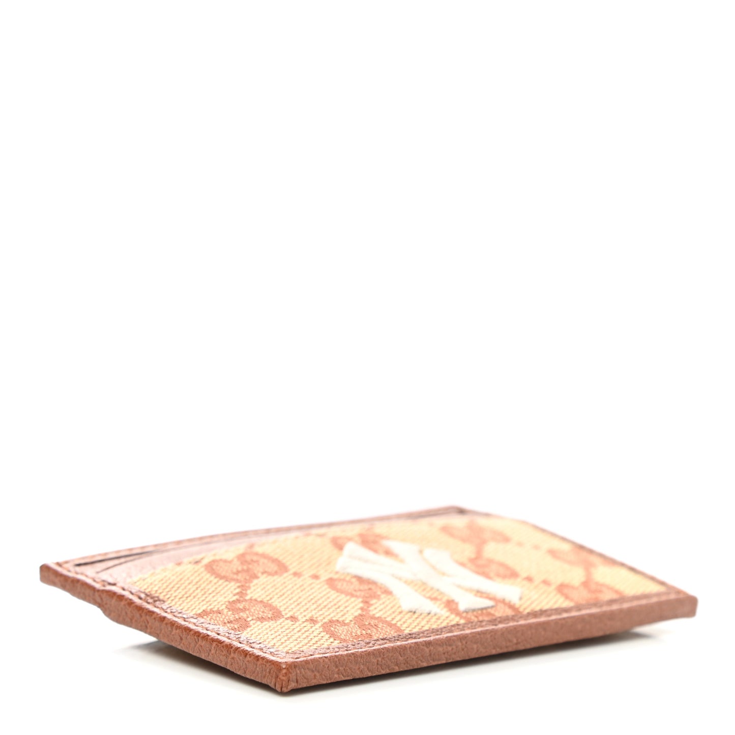 X MLB GG Monogram NY Yankees Card Holder Beige Ruggine Ivory