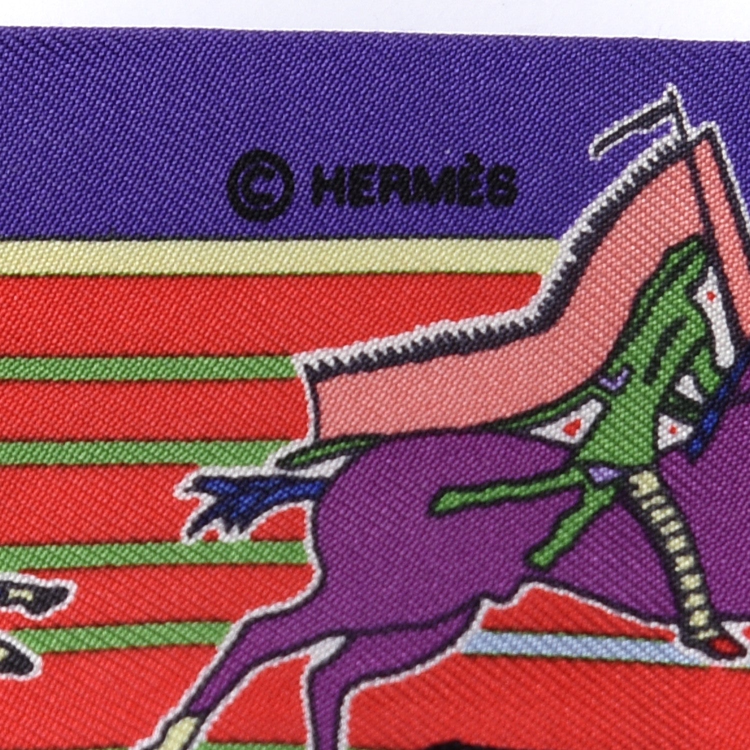 Hermes Silk Pani La Shar Pawnee Twilly Violet Rouge Jaune Pale 3 of 4