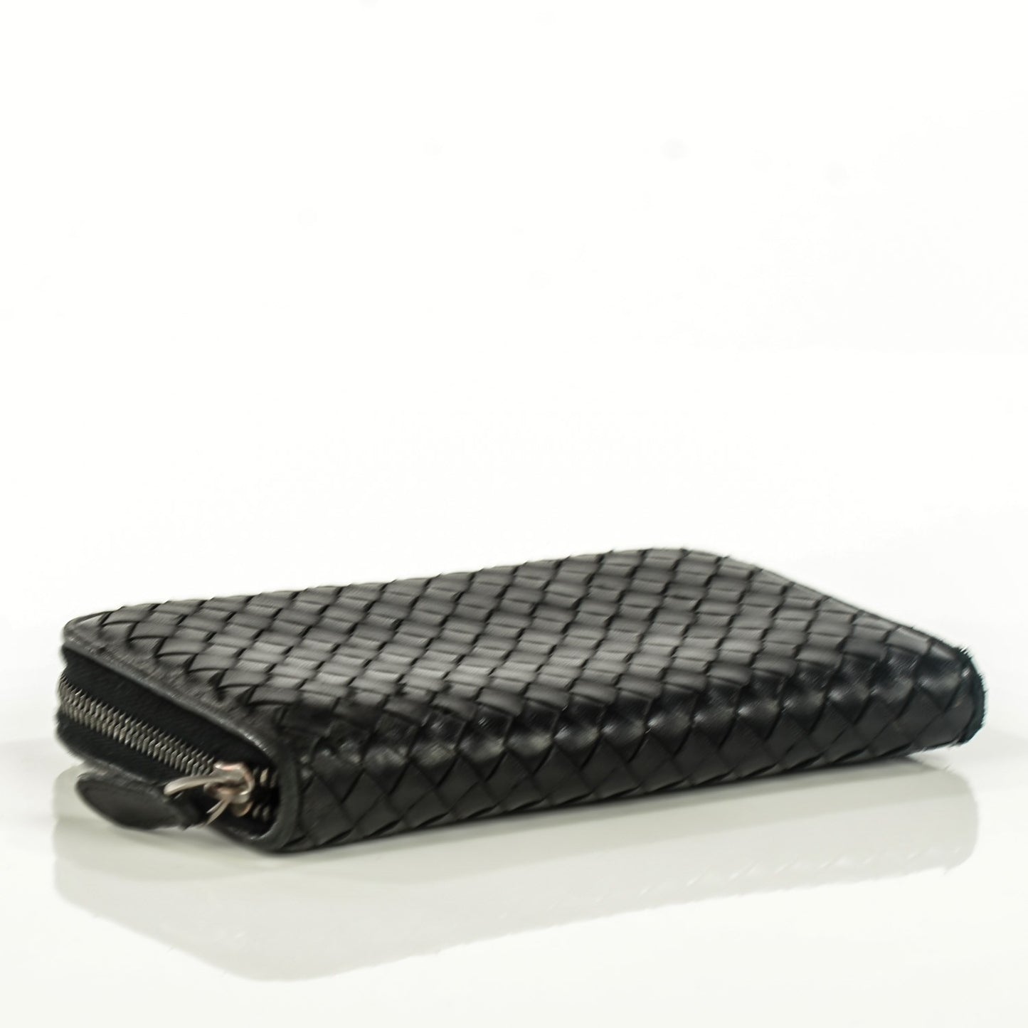 Nappa Intrecciato Zip Around Wallet Black