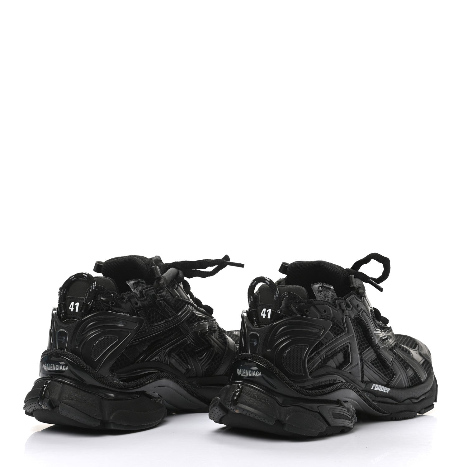 Balenciaga Mesh Rubber Monocolor Mens Runner Sneakers 41 Black 4 of 9