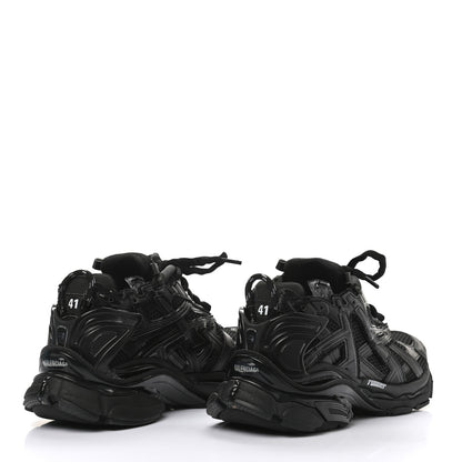 Balenciaga Mesh Rubber Monocolor Mens Runner Sneakers 41 Black 4 of 9