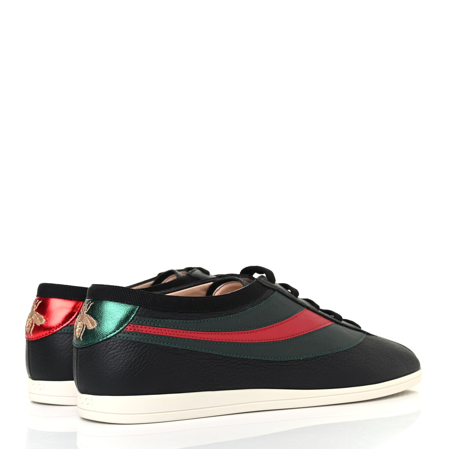 Gucci Calfskin Mens Web Falacer Sneakers 6.5 Black 3 of 4