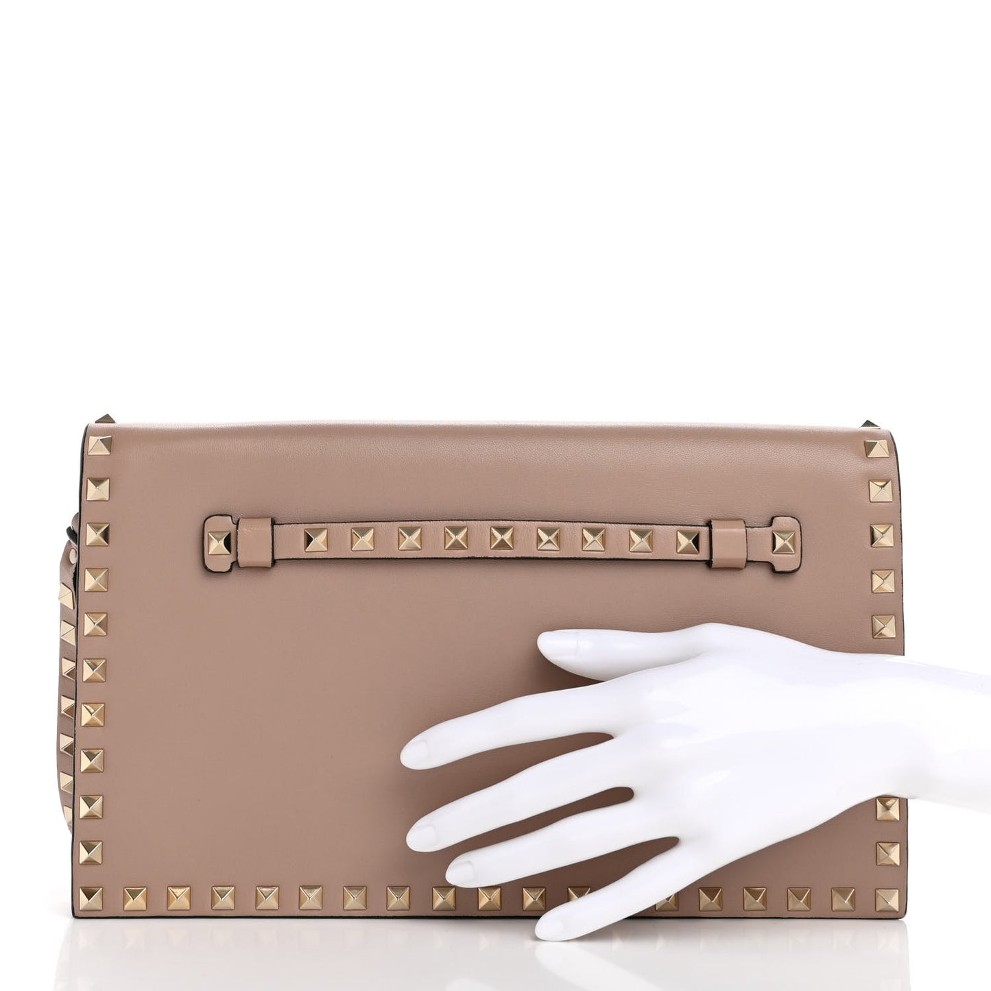 Nappa Rockstud Wristlet Clutch Alpaca