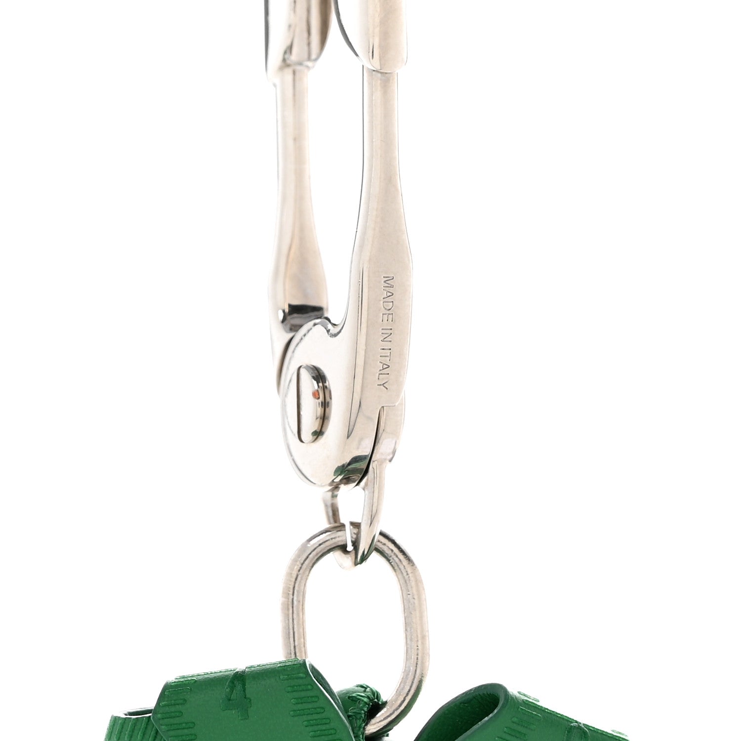 Christian Dior Smooth Calfskin Clover Charm Key Ring Bright Green 4 of 6