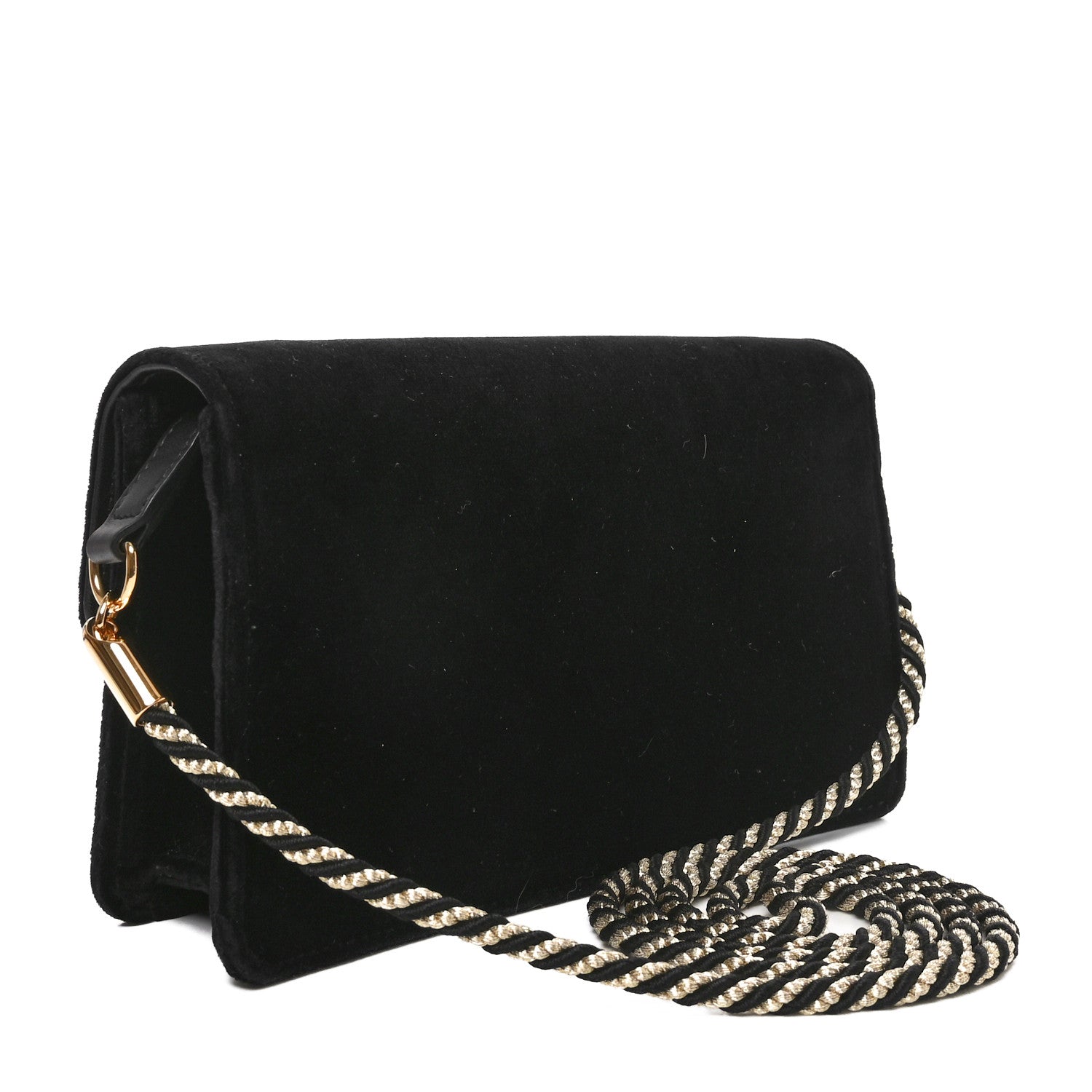 Gucci Velvet Crystal Square G Shoulder Bag Black 3 of 10