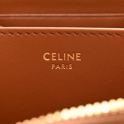 Celine Calfskin Triomphe Zipped Compact Wallet Tan 6 of 11