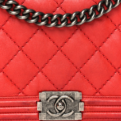 Chanel Calfskin Double Stitch New Medium Boy Flap Red 8 of 16