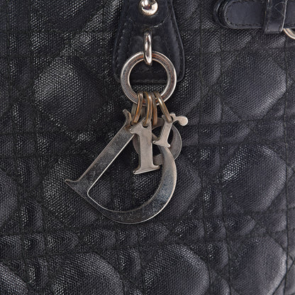 Christian Dior Coated Canvas Cannage Medium Panarea Tote Black 19 of 19