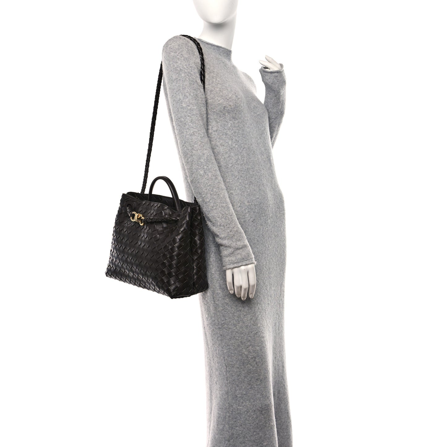Nappa Intrecciato Medium Andiamo Shoulder Bag Fondant