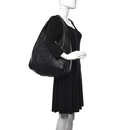 Gucci Pebbled Calfskin Soho Hobo Black 2 of 10