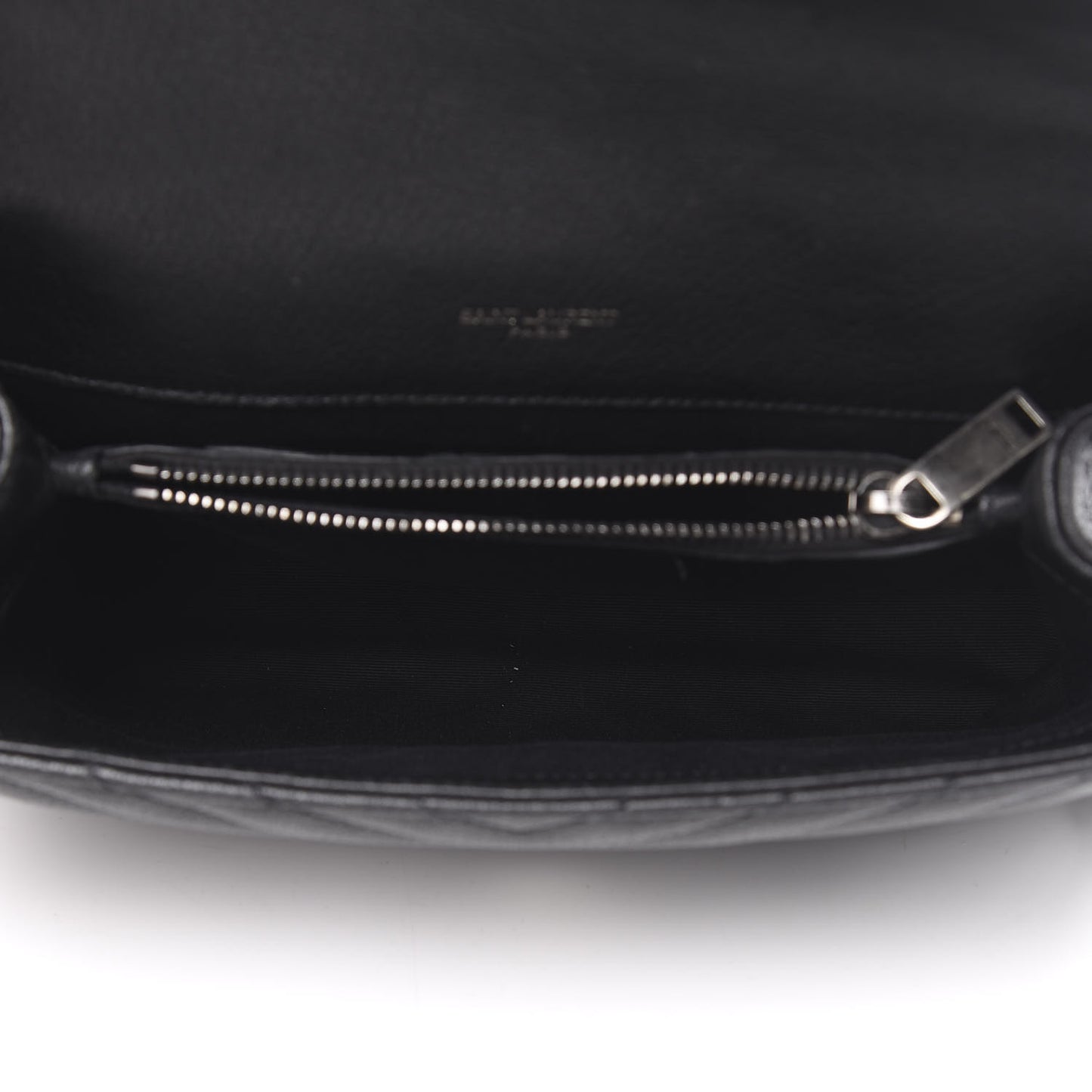 Sheepskin Matelasse Chevron Monogram Medium College Bag Black
