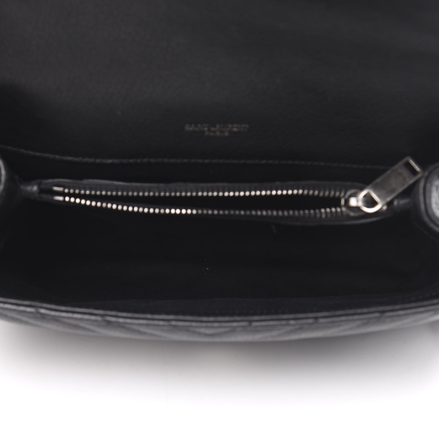 Saint Laurent Sheepskin Matelasse Chevron Monogram Medium College Bag Black 4 of 11