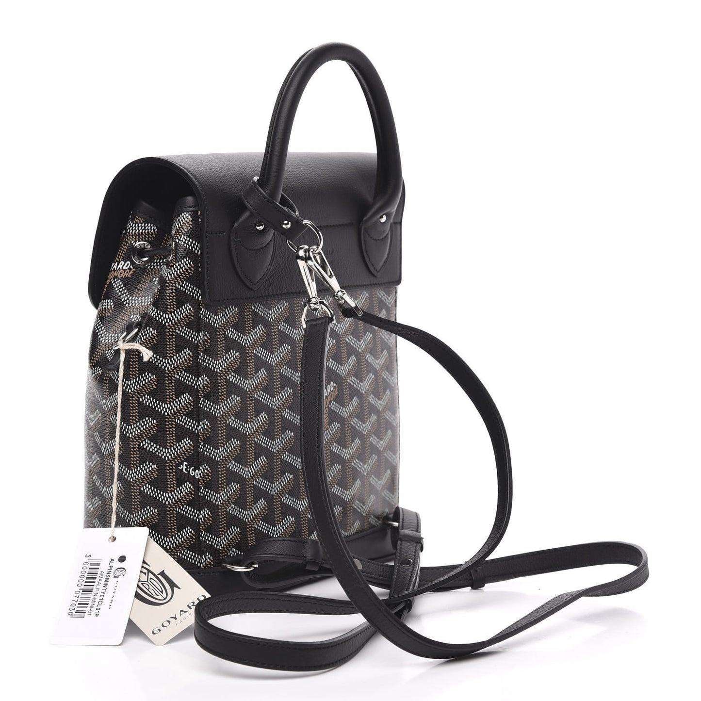 Goyardine Calfskin Mini Alpin Backpack Black