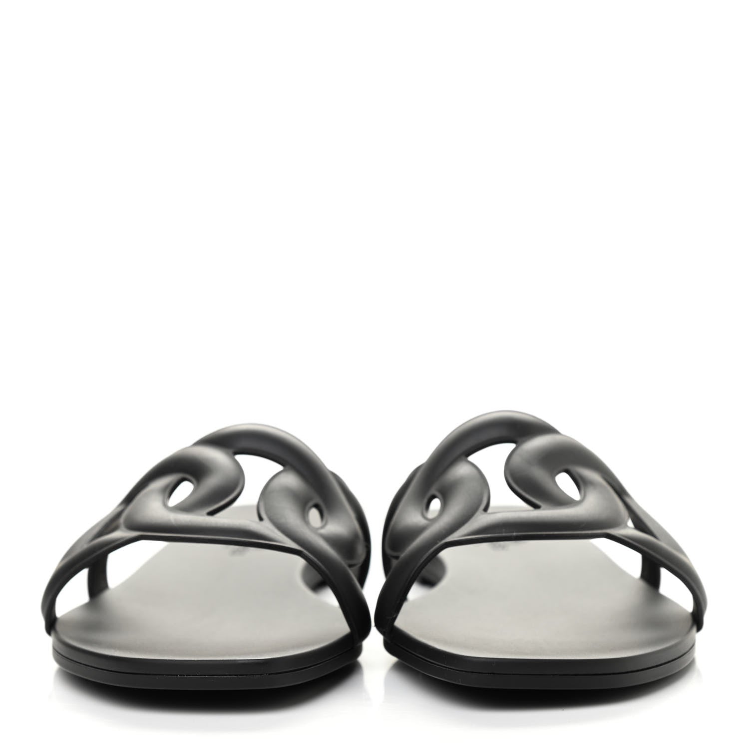 Hermes Rubber Aloha Sandals 38 Black 2 of 8