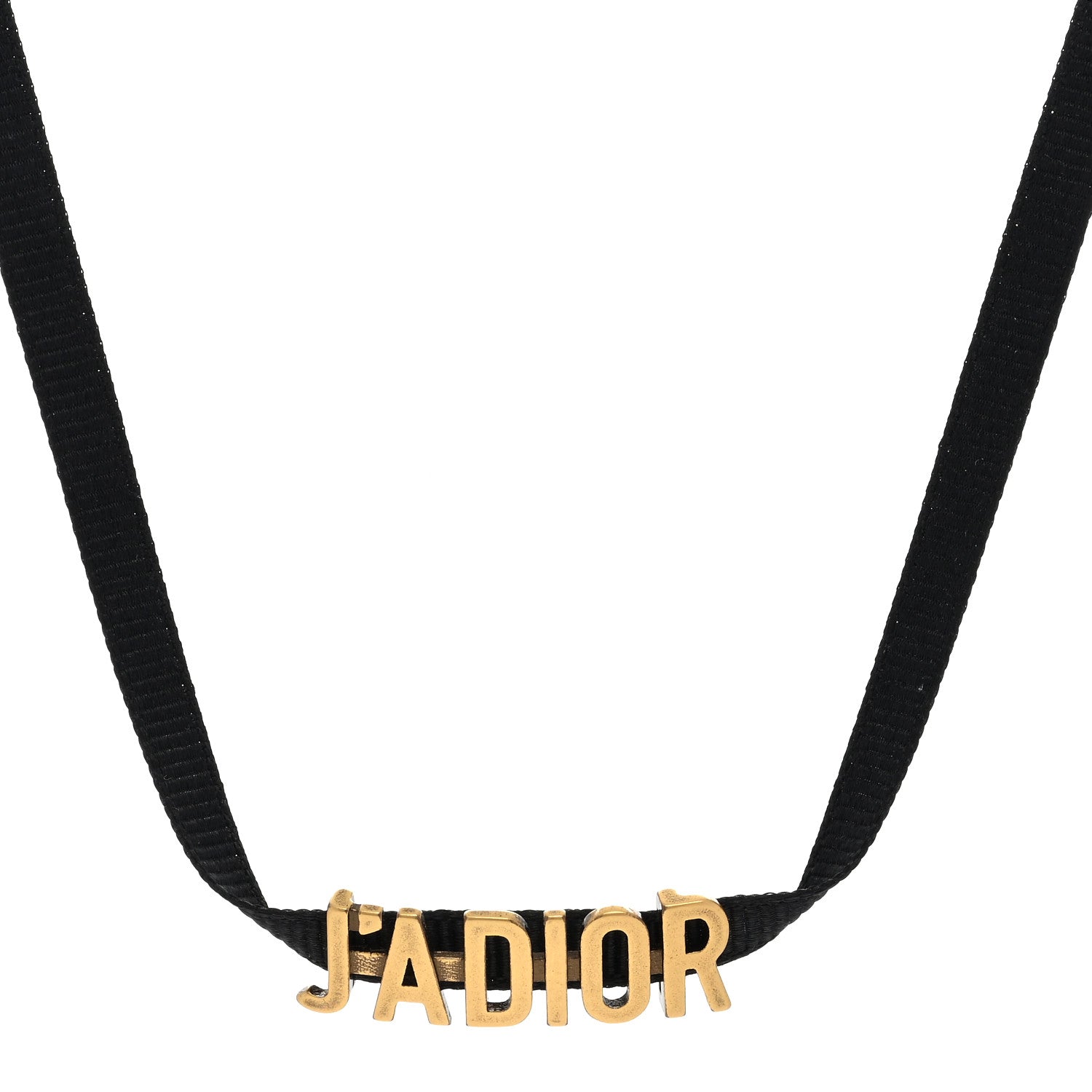 Christian Dior Grosgrain Ribbon J'Adior Logo Choker Necklace Black 1 of 3