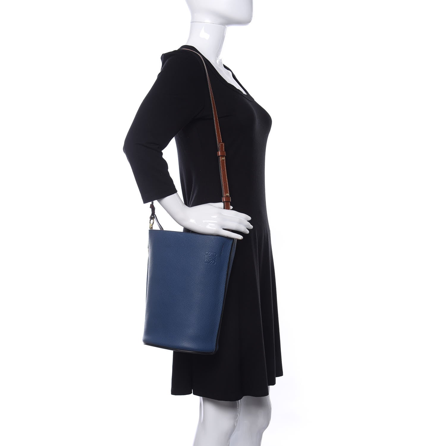 Loewe Calfskin Gate Bucket Bag Steel Blue 2 of 9
