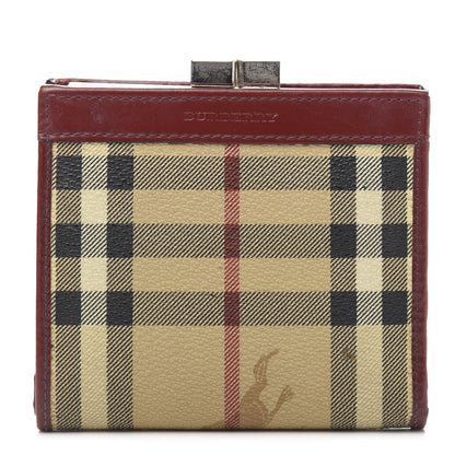Burberry Haymarket Check French Wallet Military Red 1 of 10