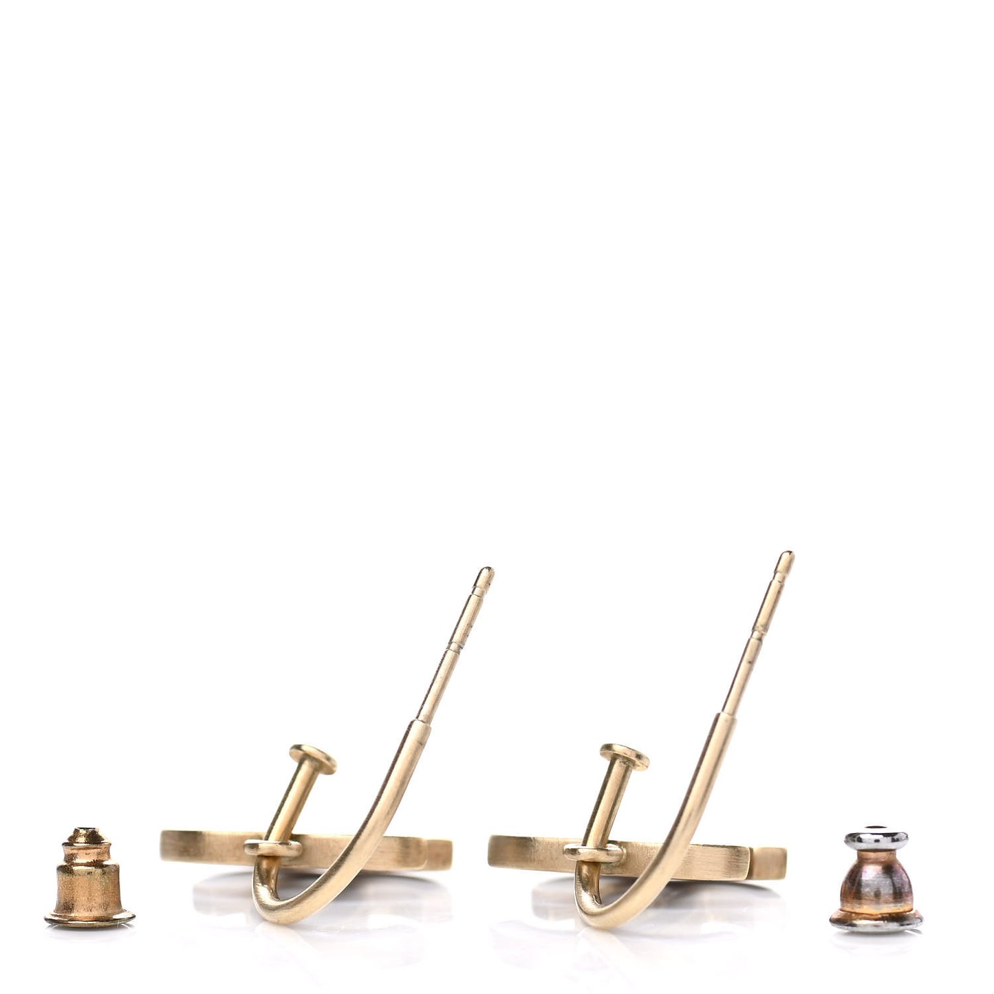 Enamel CC Drop Earrings Gold Purple