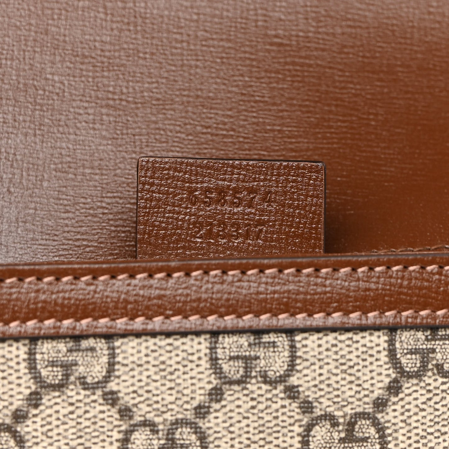 GG Supreme Monogram Web Mini Horsebit 1955 Shoulder Bag Beige Brown Sugar