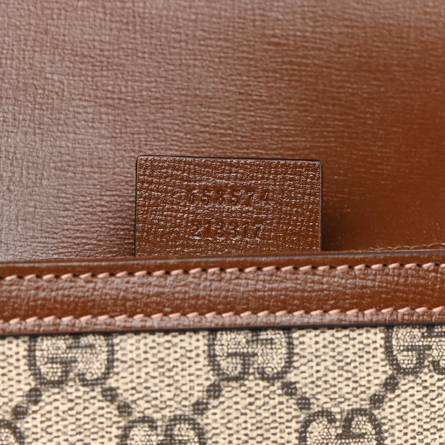 Gucci GG Supreme Monogram Web Mini Horsebit 1955 Shoulder Bag Beige Brown Sugar 8 of 10