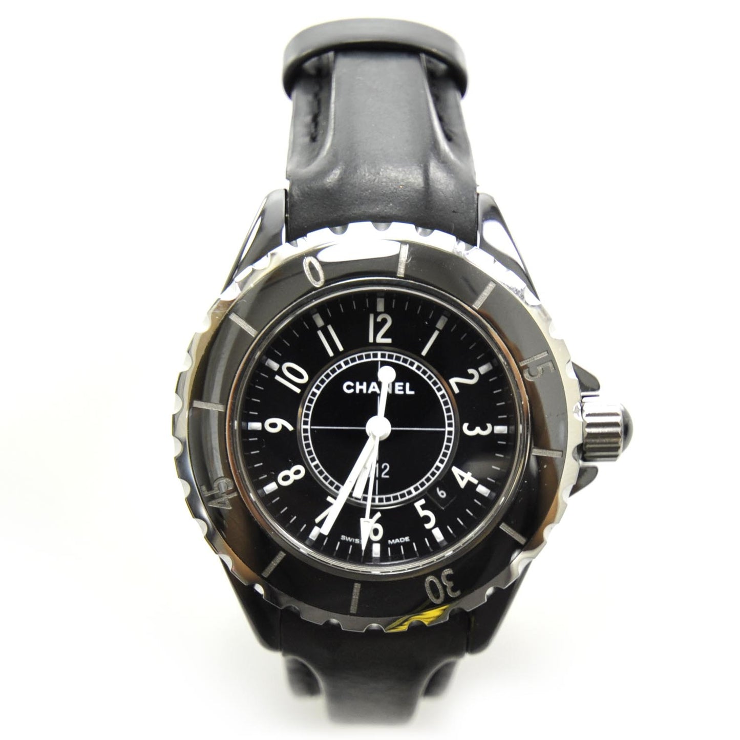 Stainless Steel Ceramic Calfskin 33mm J12 Quartz Watch Black