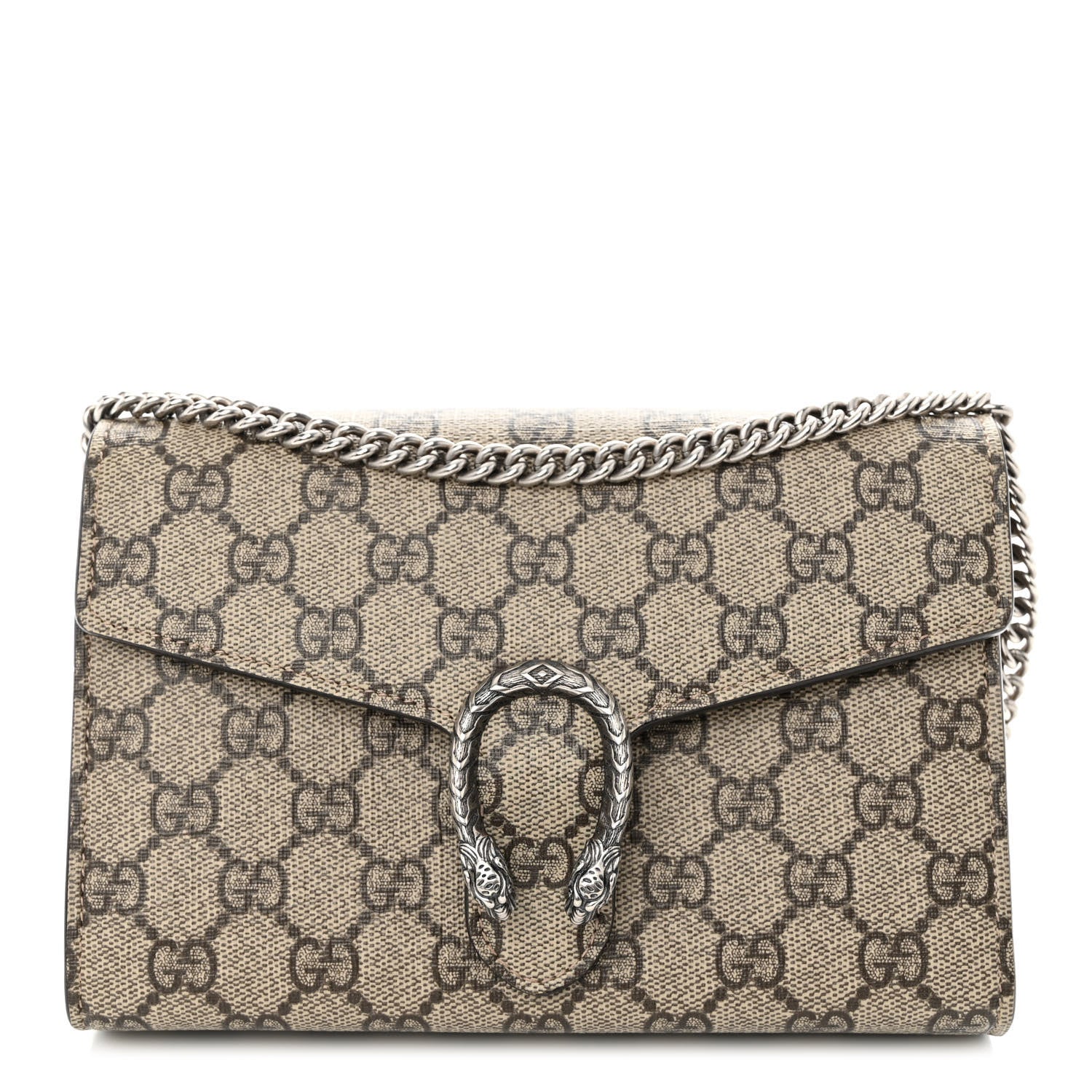 Gucci GG Supreme Monogram Mini Dionysus Chain Wallet Beige Taupe 1 of 9