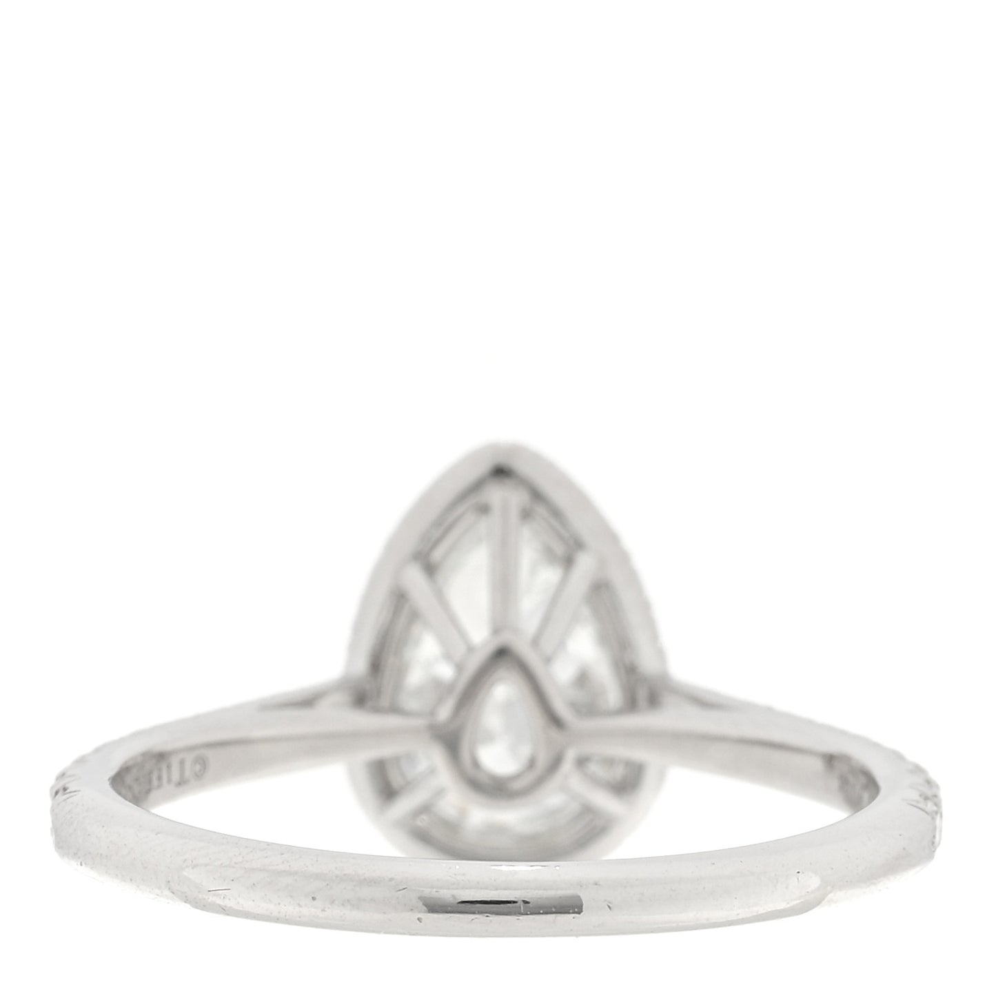 Platinum Diamond .90ct Soleste Pear Cut Engagement Ring 51 5.75