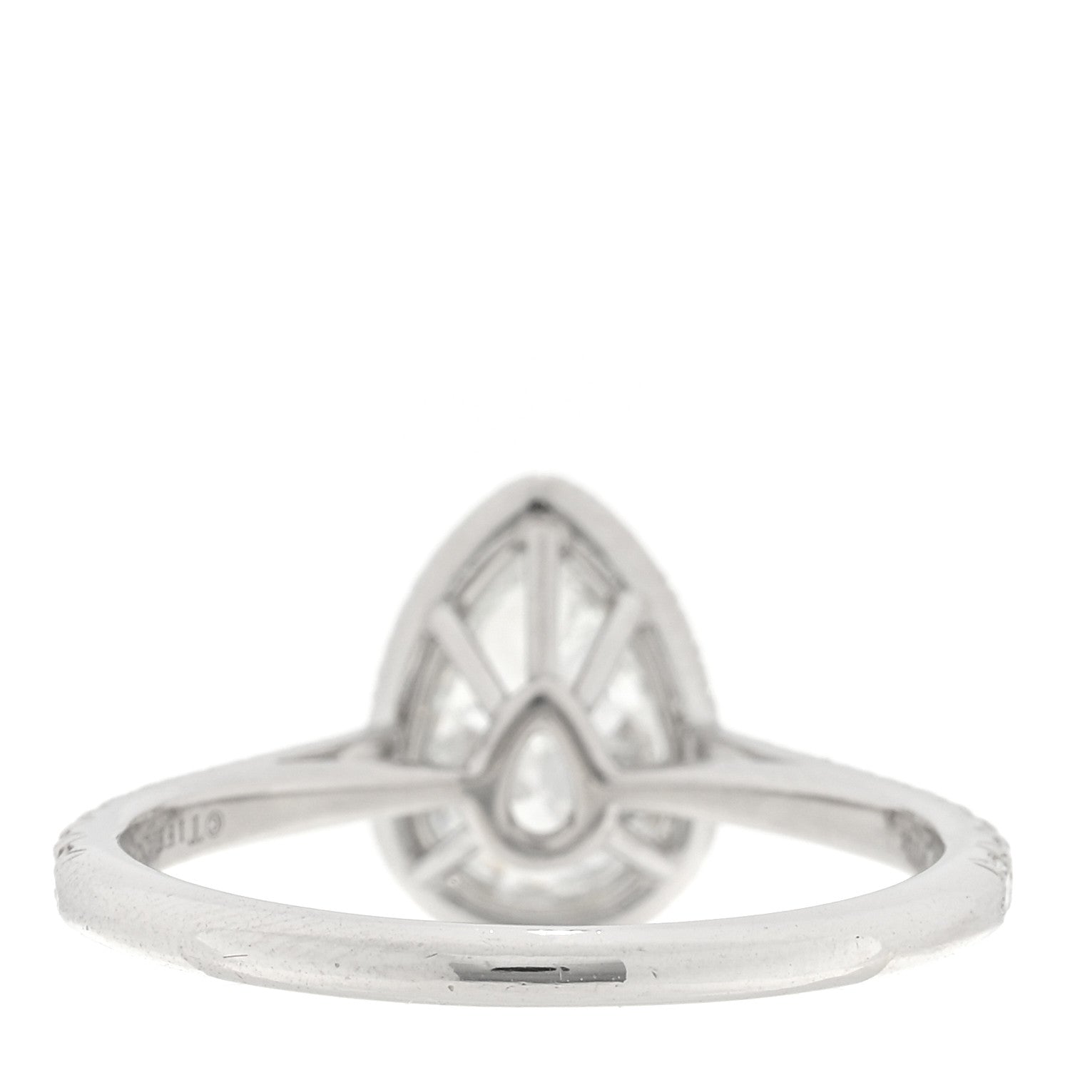 Tiffany Platinum Diamond .90ct Soleste Pear Cut Engagement Ring 51 5.75 3 of 5