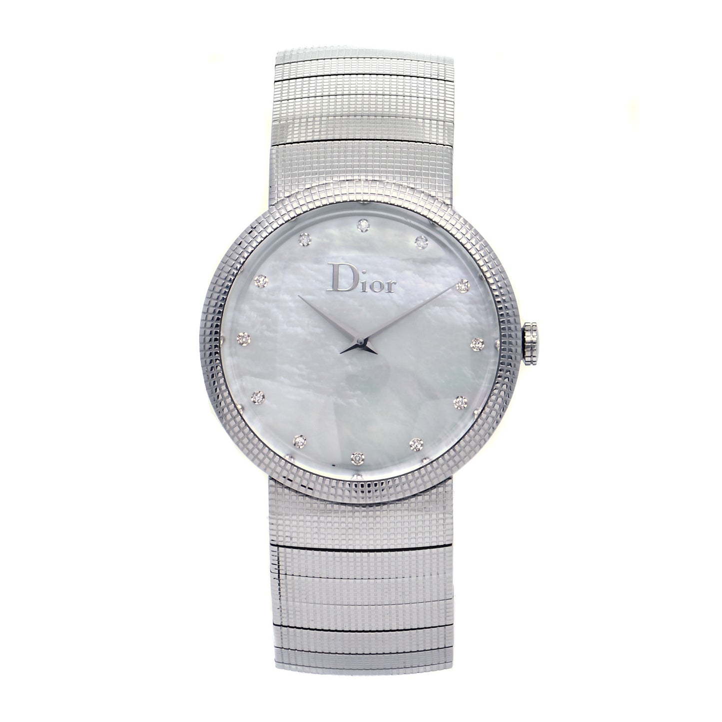 Stainless Steel Diamond Mother of Pearl 33mm La D De Dior Quartz Watch