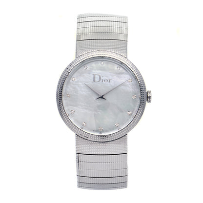Christian Dior Stainless Steel Diamond Mother of Pearl 33mm La D De Dior Quartz Watch 1 of 6