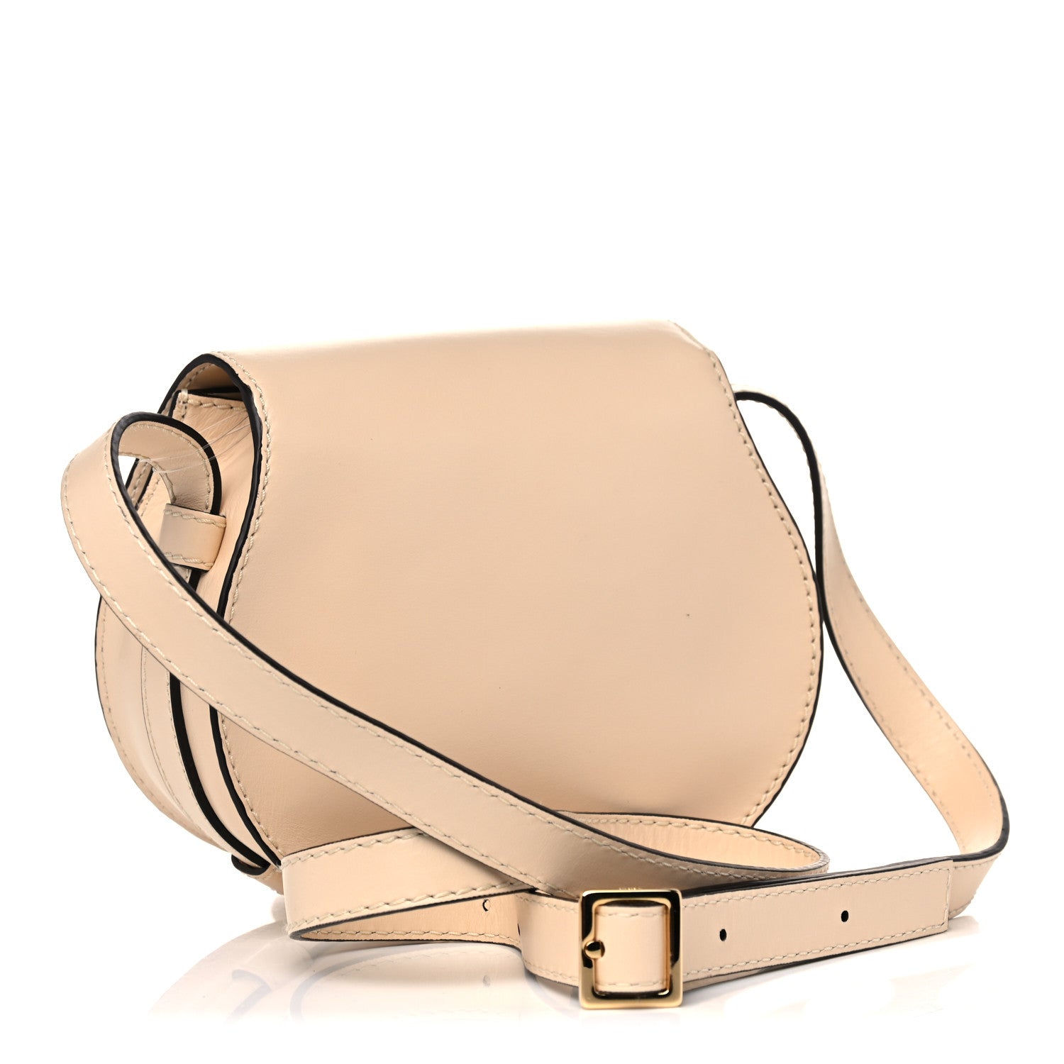 Chloe Calfskin Mini Marcie Round Crossbody Bag Abstract White 3 of 9