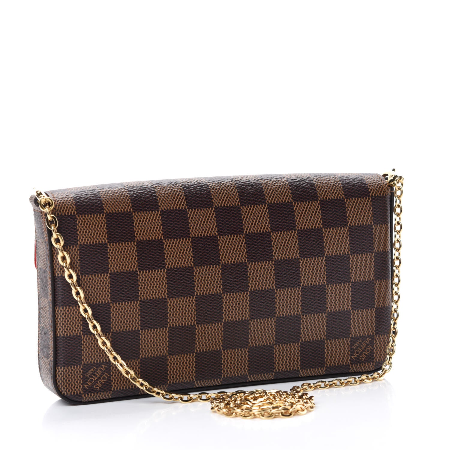 Louis Vuitton Damier Ebene Pochette Felicie Chain Wallet 3 of 10