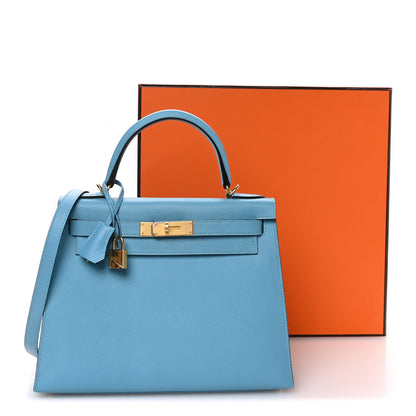 Hermes Epsom Kelly Sellier 28 Bleu Du Nord 10 of 10