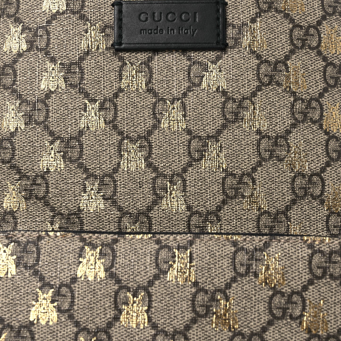 GG Supreme Monogram Bees Print Small Day Backpack Beige Oro Black