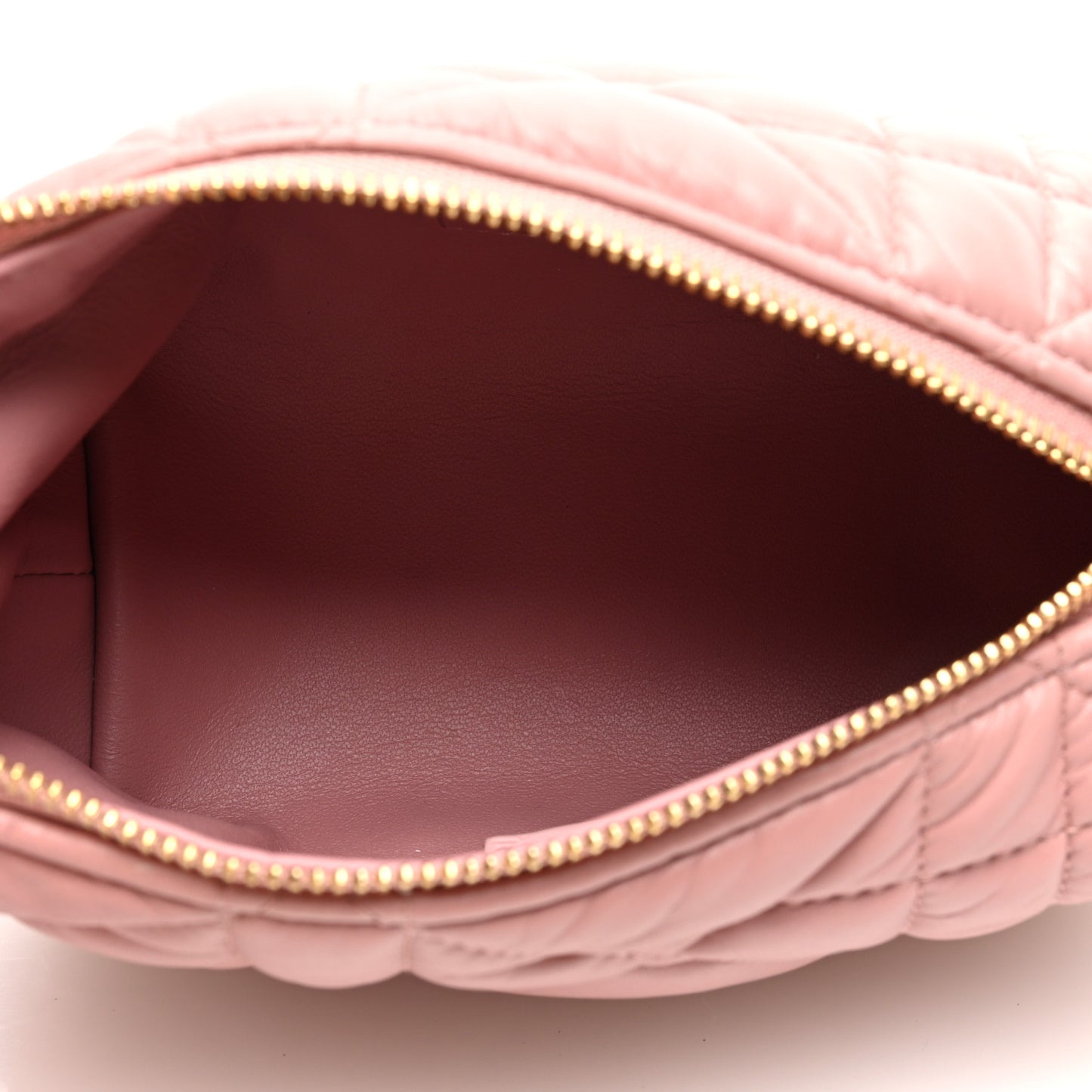 Calfskin Macrocannage Small Diortravel Nomad Pouch Old Rose