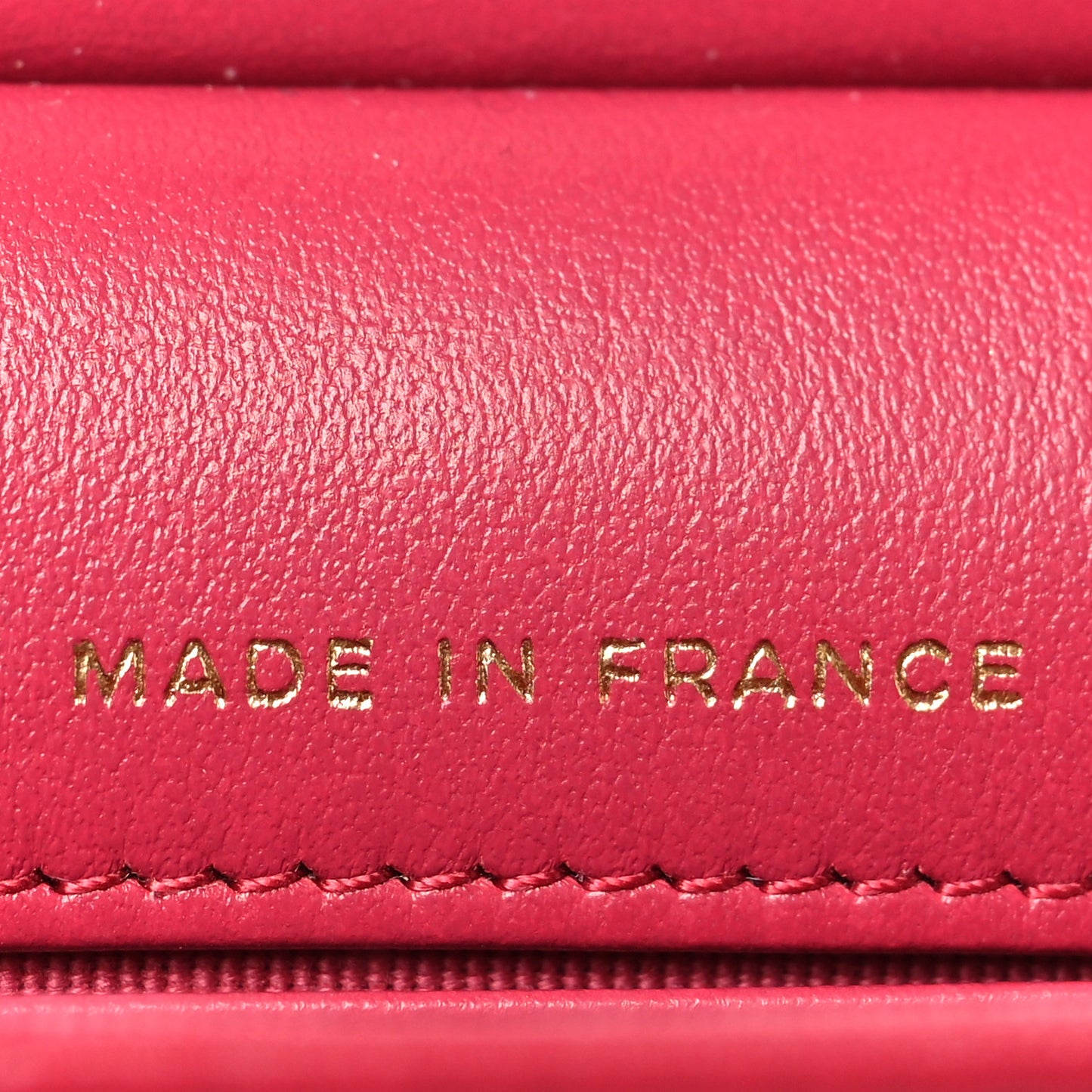 Calfskin Quilted Lady Handle Flap Card Holder With Chain Dark Pink