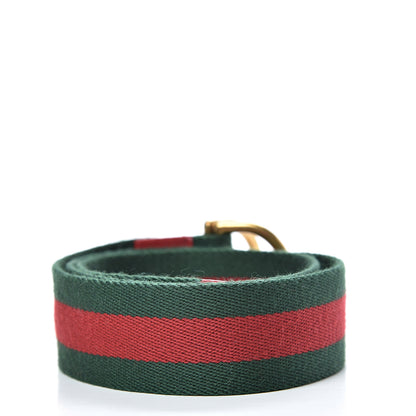 Gucci Web Feline D Ring Belt 75 30 Red Green 2 of 4