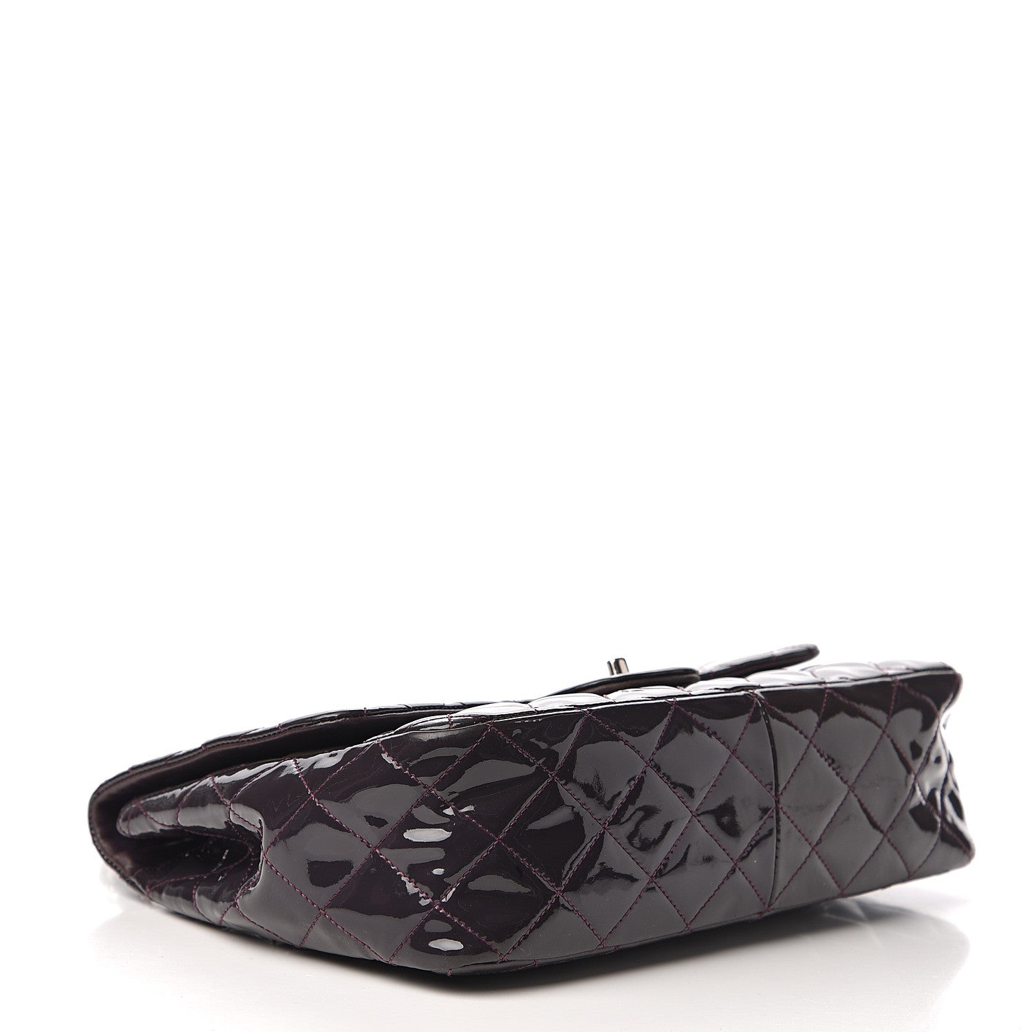 Chanel Patent Quilted Jumbo Single Flap Dark Purple 3 of 17