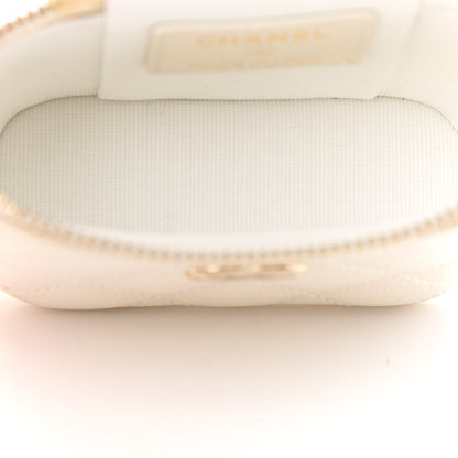 Chanel Caviar Quilted Small Handle With Care Vanity Case With Chain White 5 of 9