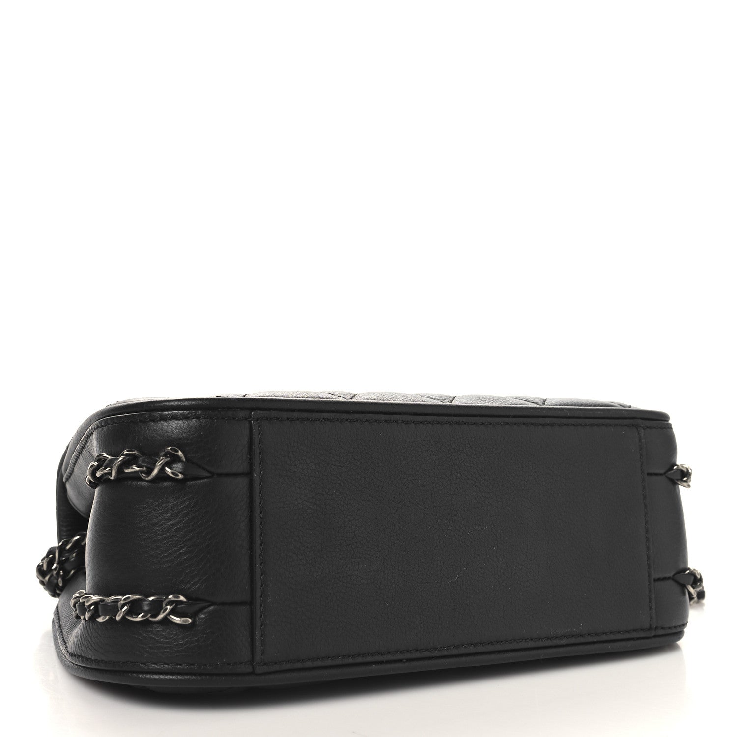 Chanel Calfskin Quilted Small Frame In Chain Flap Black 4 of 10