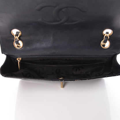 Chanel Patent Perforated Camellia Medium Single Flap Black 5 of 20