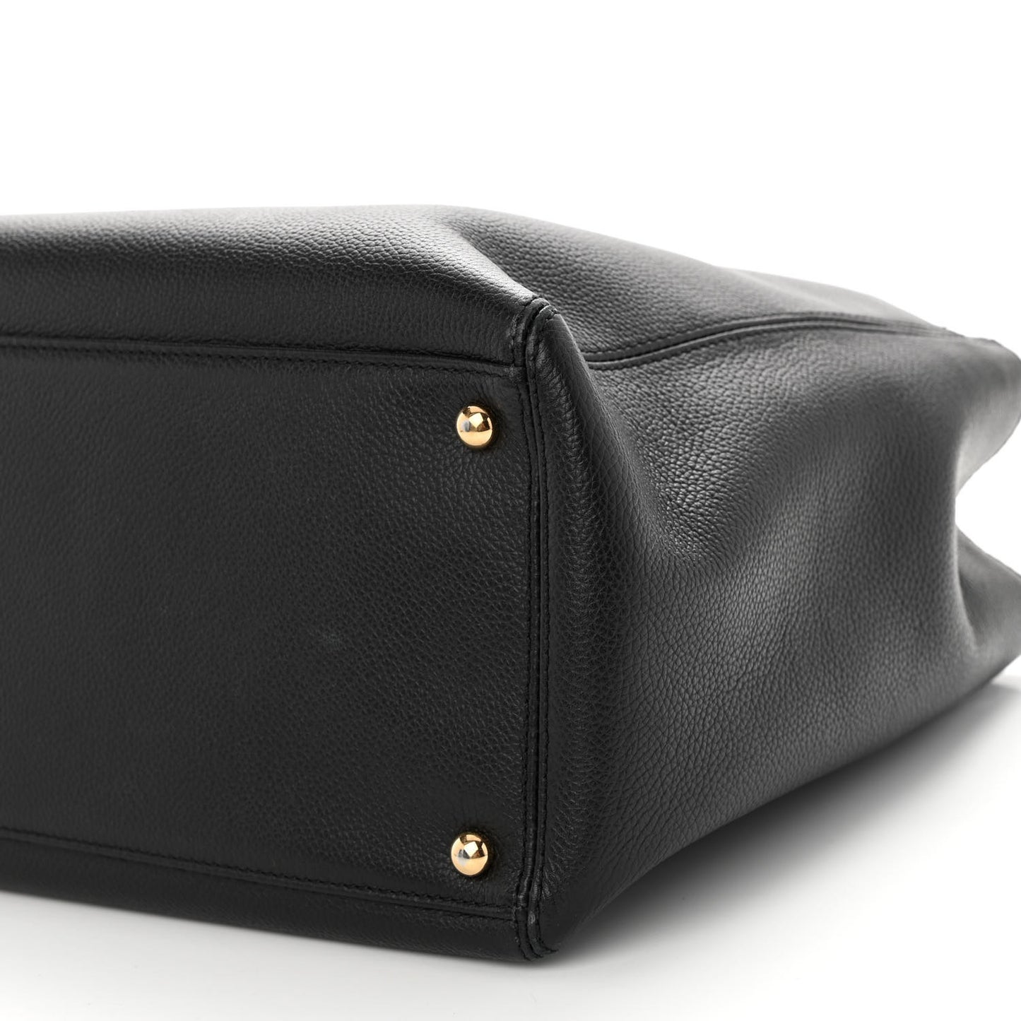 Calfskin Cerf Executive Shopper Tote Black