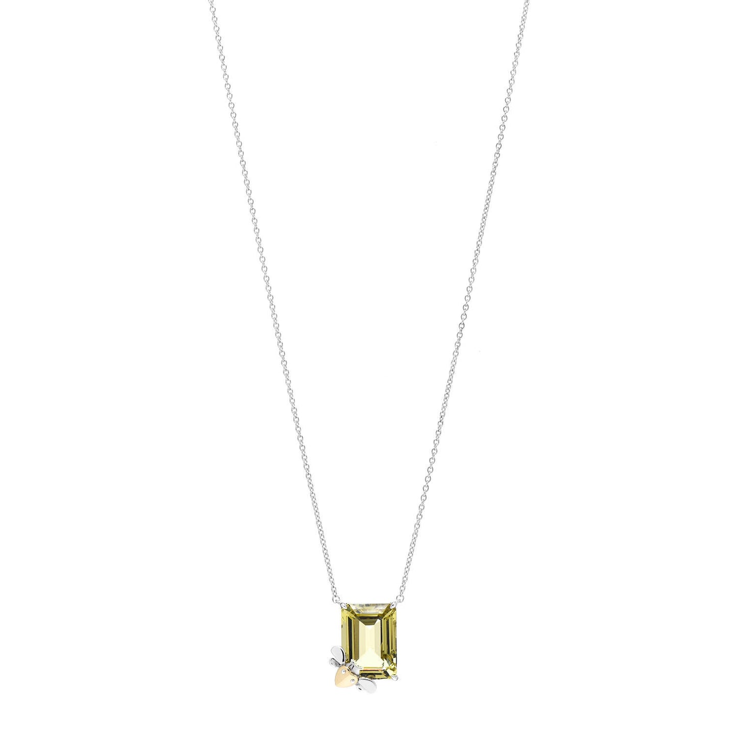 Sterling Silver 18K Yellow Gold Yellow Quartz Return to Tiffany Love Bugs Necklace