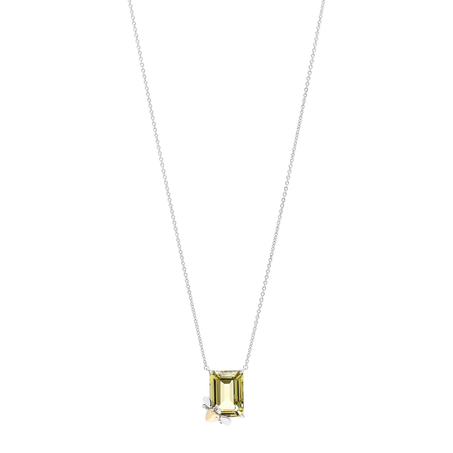 Tiffany Sterling Silver 18K Yellow Gold Yellow Quartz Return to Tiffany Love Bugs Necklace 1 of 4