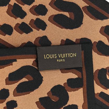Louis Vuitton Silk Leopard Bandeau Scarf Marron 3 of 3