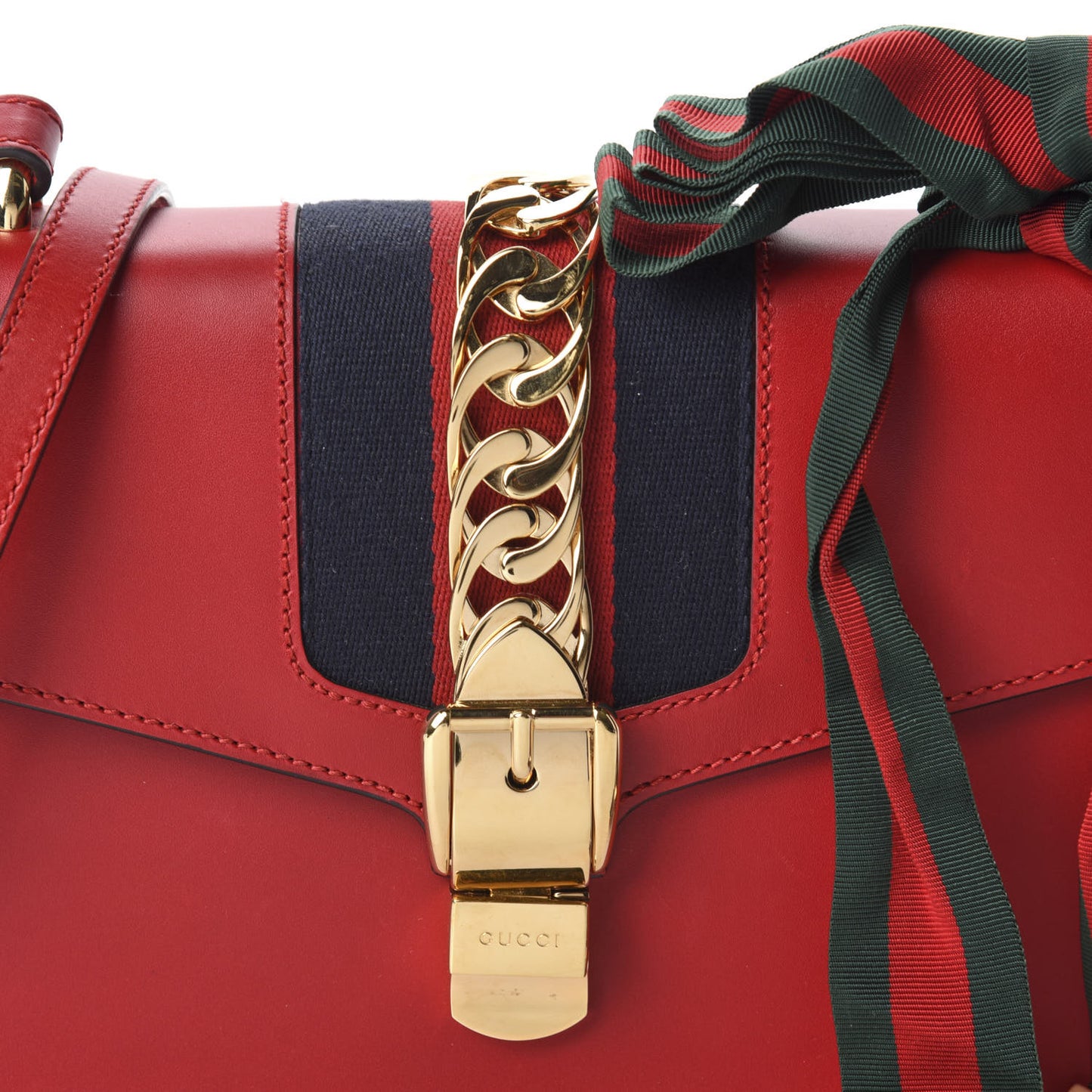 Calfskin Small Sylvie Shoulder Bag Hibiscus Red