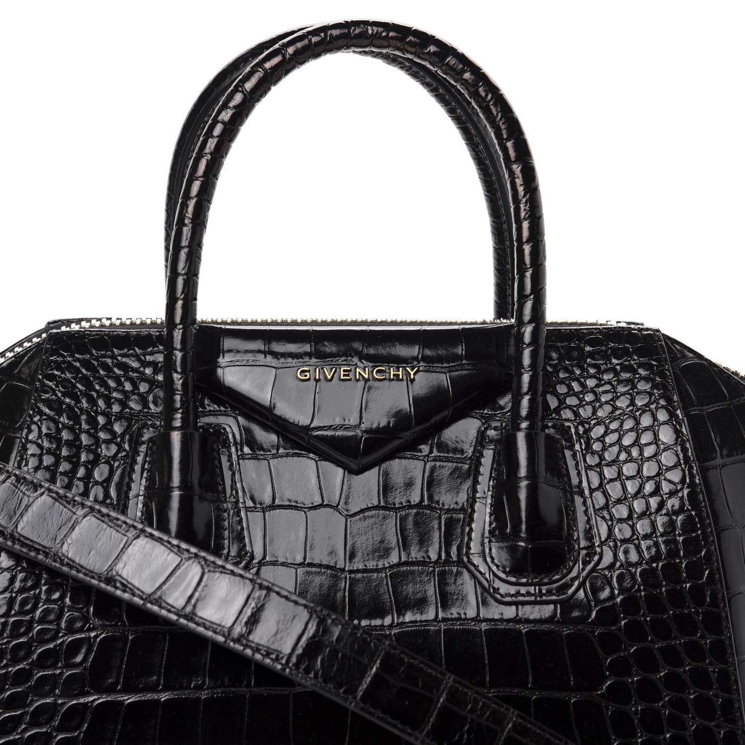 Givenchy Calfskin Crocodile Embossed Small Antigona Black 11 of 11