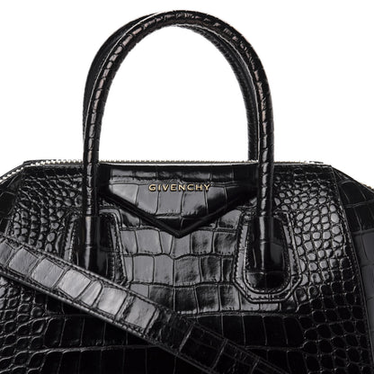 Givenchy Calfskin Crocodile Embossed Small Antigona Black 11 of 11