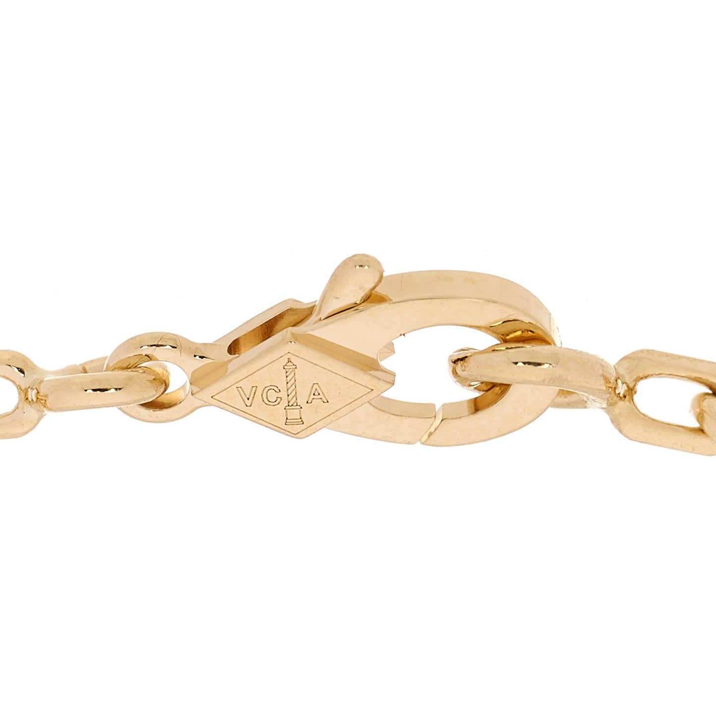 18K Yellow Gold Diamond 5 Motifs Guilloche Vintage Alhambra Bracelet